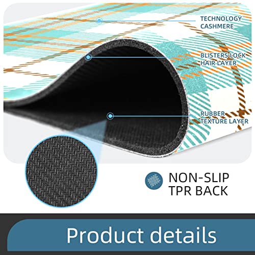 Lorvies Green Buffalo Plaid Tartan Pattern Indoor Door Mat, Non-Slip Absorbent Doormat Inside Floor Mats Area Rug For Entryway, Machine Washable Entrance Rug Outdoor 20X47 #TOP1