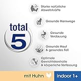 Perfect Fit Katzenfutter Trockenfutter Indoor für Hauskatzen Adult 1+ Reich an Huhn, 5 Beutel (5 x 750g)