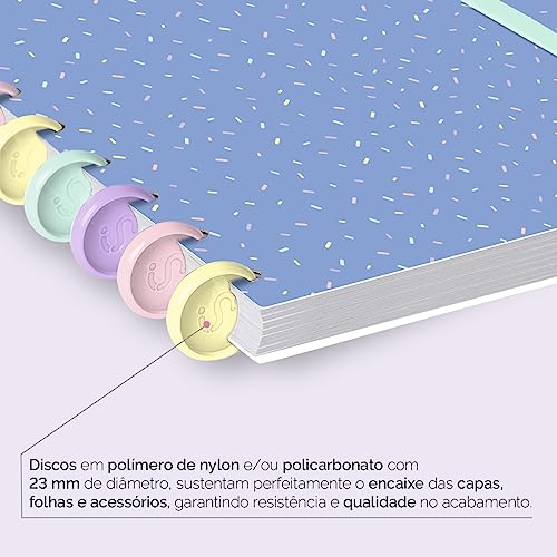 Caderno Disco ISCOOL Inteligente G Sweet Confete Azul