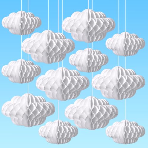 3D Cloud Honeycomb Ball Decorations, 12 Pcs