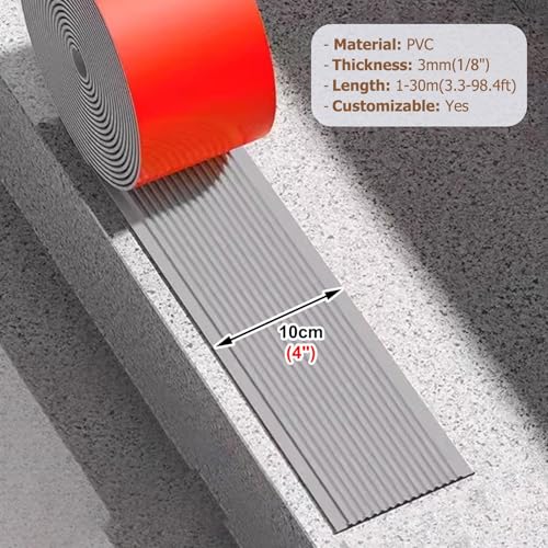Protector de escaleras autoadhesivo de vinilo gris en rollo de 10 metros para colegios y guarderías 8