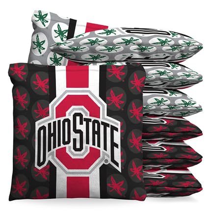 Ohio State Buckeyes Fanatic 1 LB Cornhole Bean Bag Toss Bags Set by BAGGO (Set of 8)