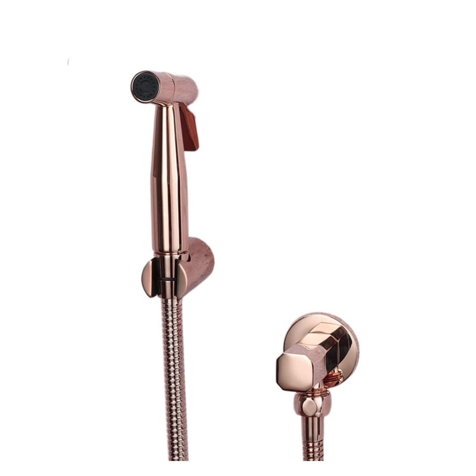 Ręcznie HELD BIDET Opryskiwacz Douche WC Zestaw Różowy Złoty Mosiądz Shattaf Głowica Prysznicowa Set Jet Bidet Faucet, Wodnooszczędny(Bidet faucet set B)