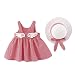Borlai - Vestito da principessa senza maniche con cappello di paglia Griglia rossa. 12 mesi
