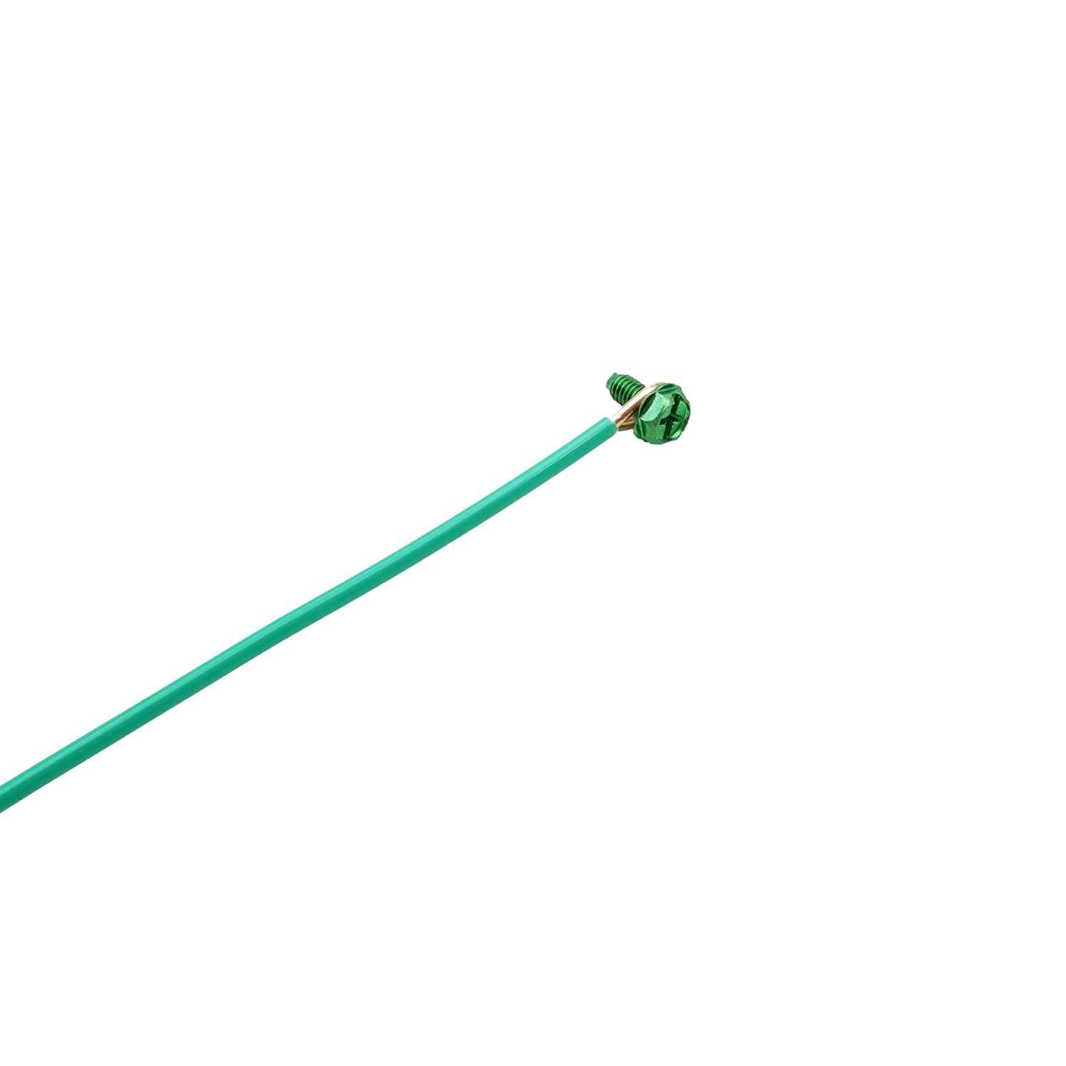 6" Copper Ground Wires with Green Ground Screws, UL Listed 12 AWG Solid Copper Ground Pigtails,Pack of 100