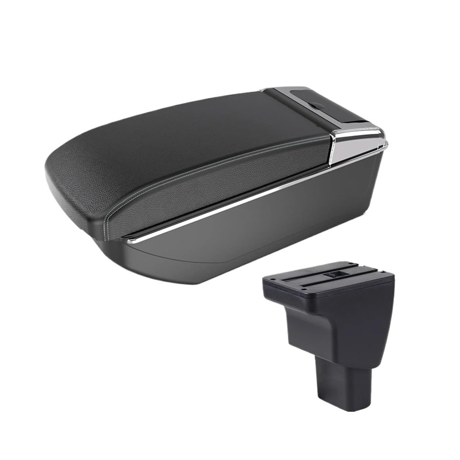 Ggwqoops Car Armrests For Hyundai I10 Armrest Car Box Interior Parts Details Retrofit Storage Accessories Armrest Box(B3 Black white NOUSB)