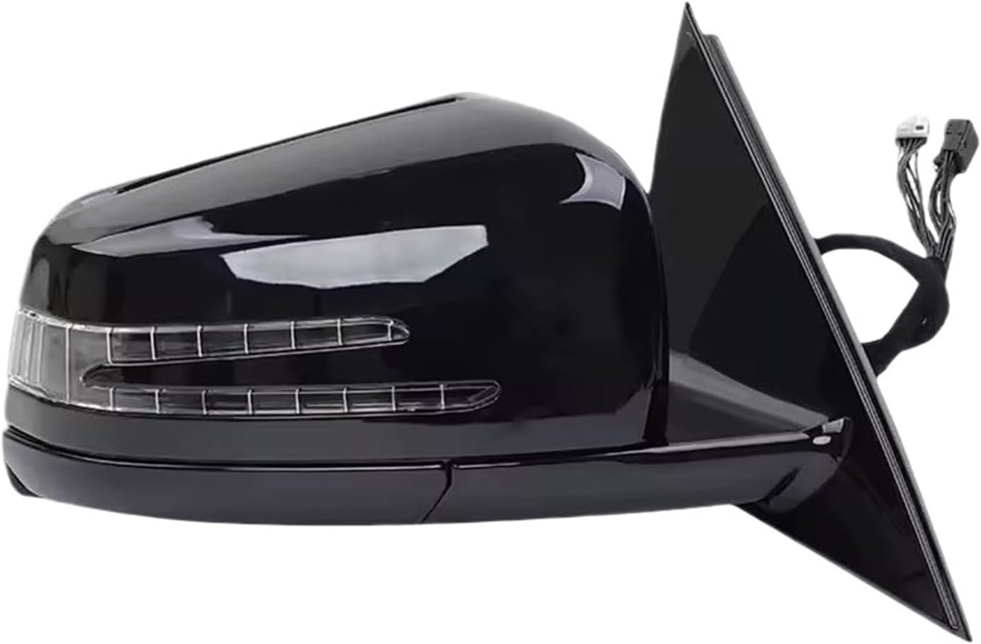 Compatible For Benz W221 S-Class S300 S350 S400 S63 2006 2007 2008-2013 Car Side Door Power Rear View Mirror Assembly Black(A Carbon look) (Glossy Black)