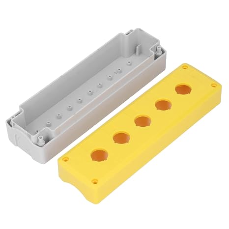Hyuduo Push Button Box Control Station with 5 Holes, Industrial Switch Shell Casing for Equipment, Durable Push Button Box Enclosure for Machinery Control