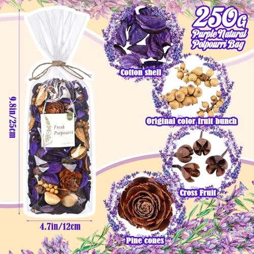 Tondiamo-250g-Purple-Natural-Dried-Flowers-Long-Lasting-Lavender-Scent-Potpourri-Dried-Flower-Bowl-Vase-Filler-for-Fall-Potpourri-Crafts-Thanksgiving-Wedding-Centerpiece-Home-Decor Tondiamo 250g Purple Natural Dried Flowers Long Lasting Lavender Scent Potpourri Dried Flower Bowl Vase Filler for Fall Potpourri Crafts Thanksgiving Wedding Centerpiece Home Decor