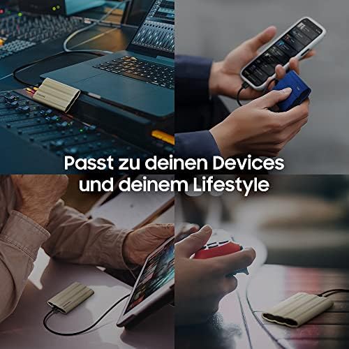 Samsung T7 Shield przenośny SSD 1 TB, USB 3.2 Gen.2 zewnętrzny dysk SSD niebieski (MU-PE1T0R/EU)