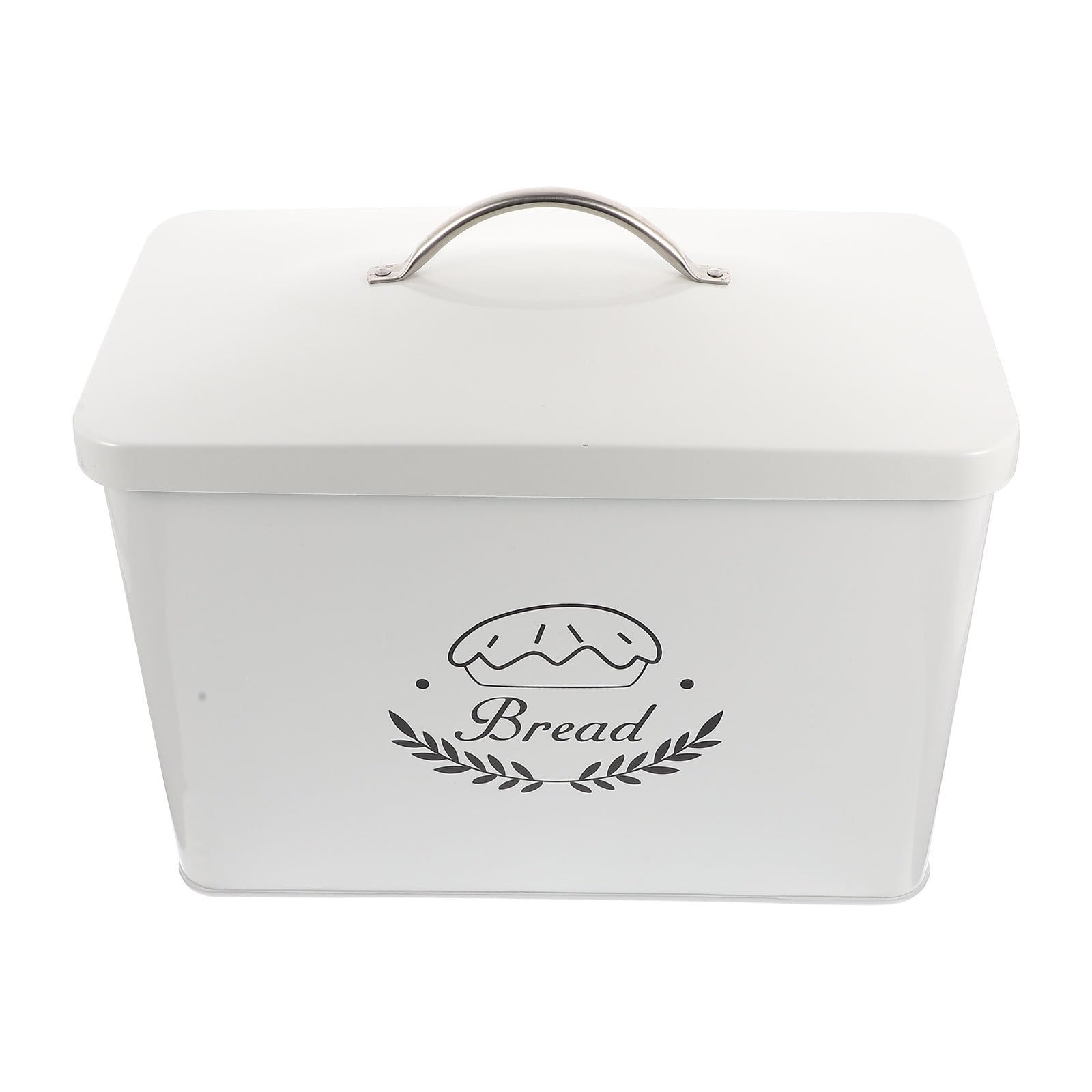 Caja de Pan de Hierro Rectangular Tapa, Estilo Europeo Blanco