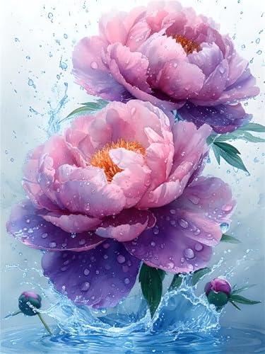 Pintar por números para adultos: relájate en casa creando un cuadro de flores de 35x45 cm