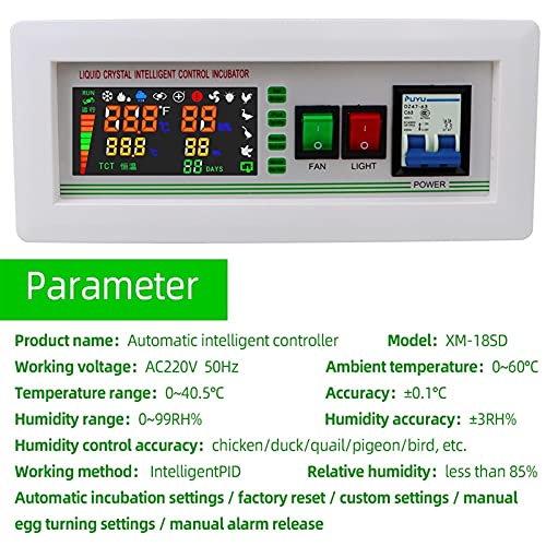 Habitat benodigdheden multifunctionele incubator controller automatische temperatuur vochtigheidscontroller voor kip… - Afbeelding 6