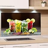 GRAZDesign Rückwand Küche Bar - Küchen Spritzschutz Herd Cocktail - Küchenrückwand Glas Cocktailbar / 60x60cm