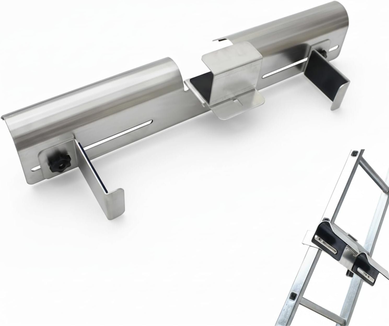 Premium Aluminum Gutter Guard for Ladders - Universal Ladder Stabilizer & Roof Protector - Prevents Gutter Damage & Enhances Safety - Fits Ladders Up to 18.9 Inches Wide