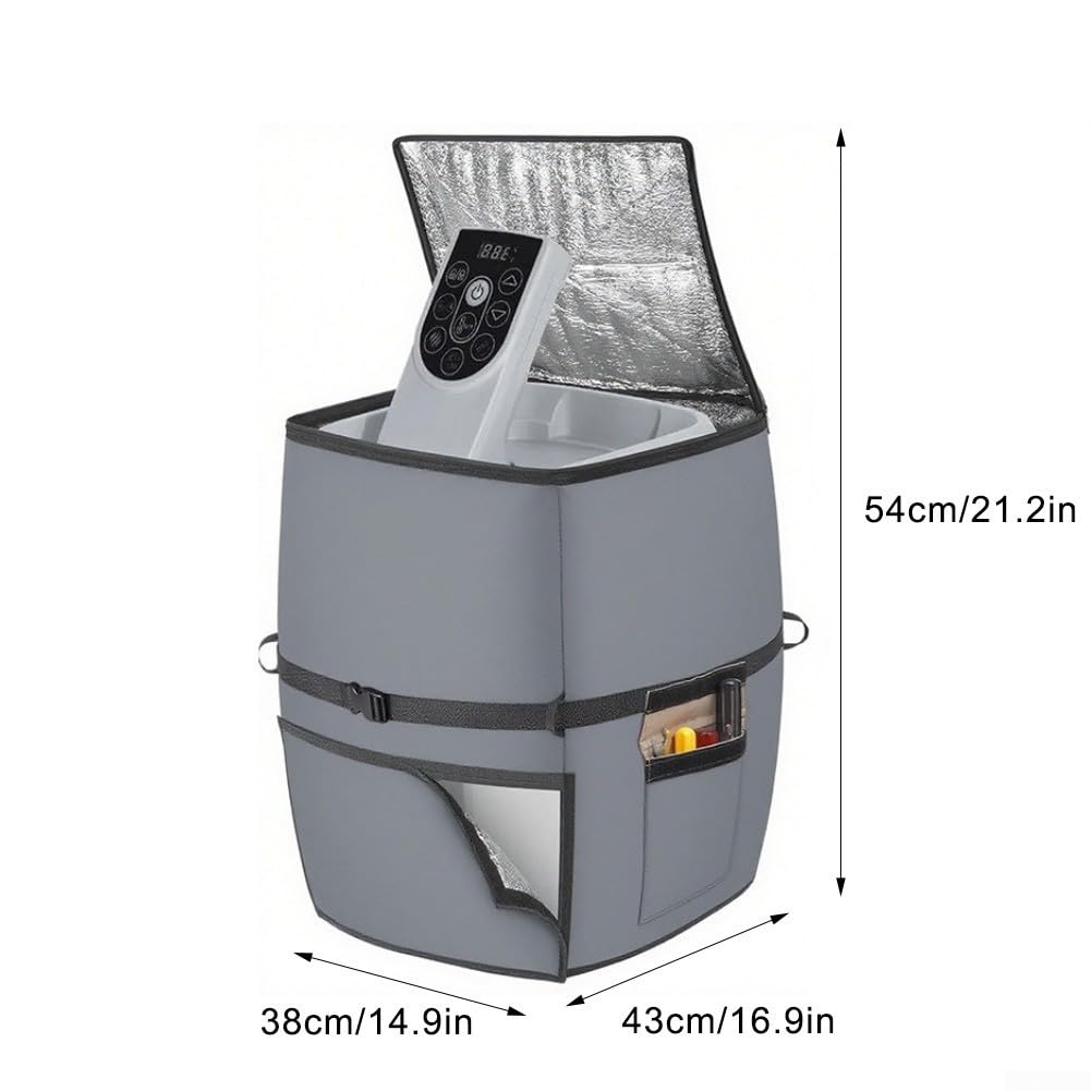 Spa-Heizungspumpenabdeckung, Wannenpumpenabdeckung für Lazy Spa, wasserdicht, staubdicht, isoliert, Schutz, für Wannen-Ausrüstung mit Öffnung oben (grau 43 x 38 x 54 cm)