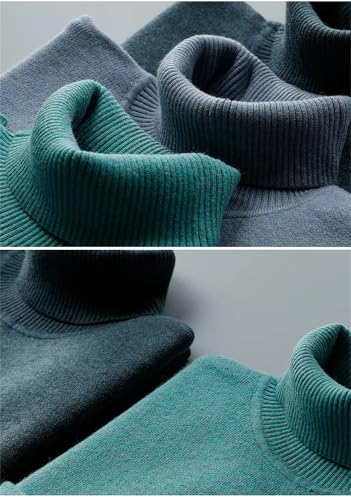 Jegsnoe Men Turtleneck Sweater Slim Knitted Long Sleeves Sweater2