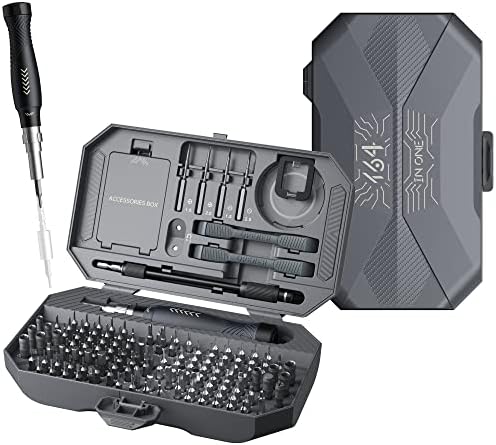 Precision Screwdriver Set, Laptop Screwdriver Kit, JAKEMY 164 in 1 Professional Computers Screwdriver Repair Kit with T5 T6 Torx Screwdriver for MacBook, Phone, Watch, Eyeglasses, Xbox, Modding, DIY