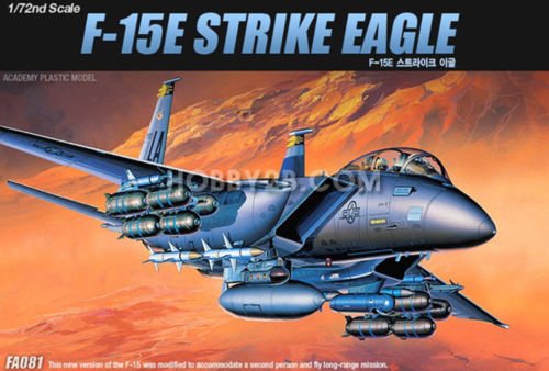Academy 1/72 F-15E Strike Eagle Aircraft Plastic Model Kit #12478