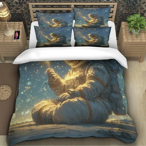 Housse de couette astronaute double 200x200 cm avec fermeture éclair - 5
