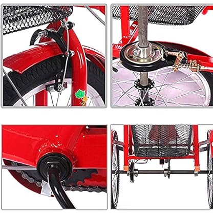 Dreirad für Erwachsene, 3-Rad-Einkaufsfahrrad, 3-Rad-Fahrräder, faltbares Dreirad for Erwachsene, faltbares 1-Gang-Dreirad for Erwachsene, 16-Zoll-3-Rad-Fahrräder mit niedrigem Einstieg, verstellbares – Bild 3