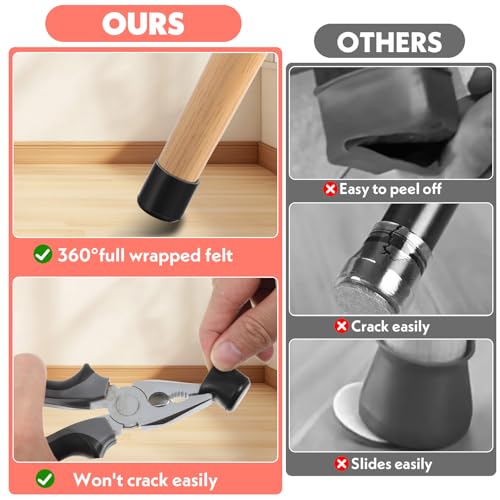 Image of 10 Pcs Rubber Chair Leg Floor Protectors,Round Rubber Chair Leg Caps,Black Chairs Foot Covers for Metal Tubing,Round Desk Chairs Legs,Glide Protection(3 /4 inch /19 mm)
