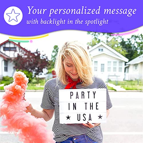 My Cinema Lightbox - Cinema Light Box, 12"X9" - Light Box With 100 Letters And Numbers - Personalised Light Box Sign, Diy Light Box Signs, Cinematic Color Changing #TOP4