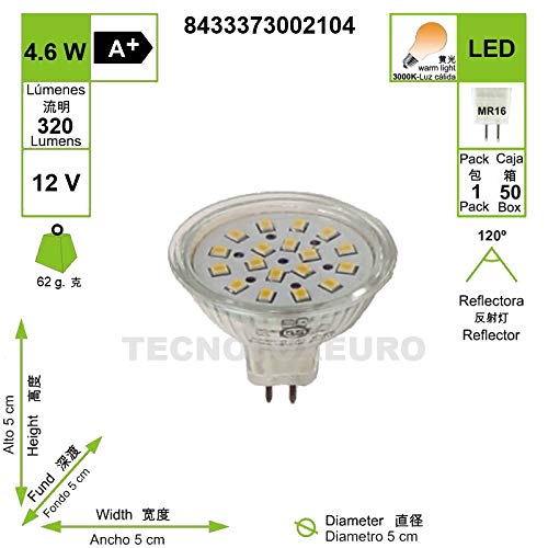 LED Bulb G5.3 12 V 4.6 W 3000 K 10 (Pack), Lemon Tree - Image 2