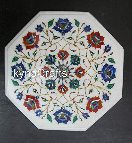 12 Inches Pietra Dura Art Coffee Table Top | Hand Crafted Sofa Side Ta 12 Inches Pietra Dura Art Coffee Table Top | Hand Crafted Sofa Side Ta