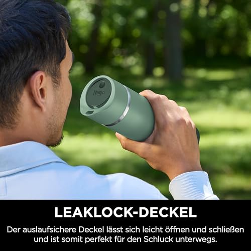 Ninja 400 ml Sip Perfect Trinkflasche für Heißgetränke, BPA-frei, spülmaschinenfest, Thermosflasche, Grün, DW1603EUUKGN 5