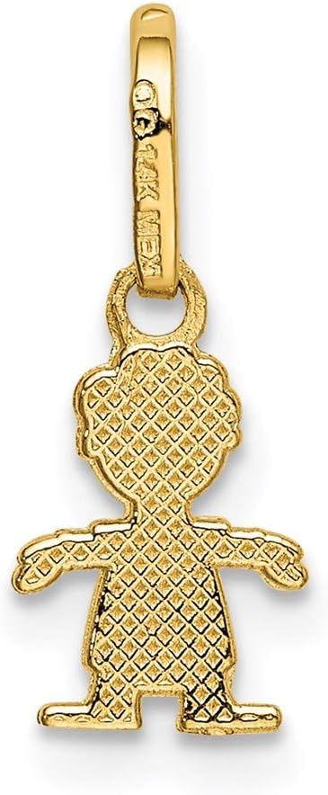 Saris and Things 14k Yellow Gold Solid Polished Little Boy Charm Pendant