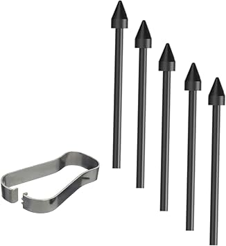 5 Pcs Pen Tips for Samsung Galaxy Book Pro 360 3 S Pen Nibs Replacement Galaxy Book Pro 360 2 S Pen Tips + 1 Tweezer Black