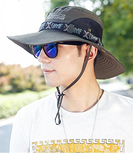 Outdoor Hunting Hat Wide Brim Summer Fishing Hat Adjustable Packable Breathable Polyester With Mesh.upf 50 Sun Protection For Men & Women (Army Green) #TOP6