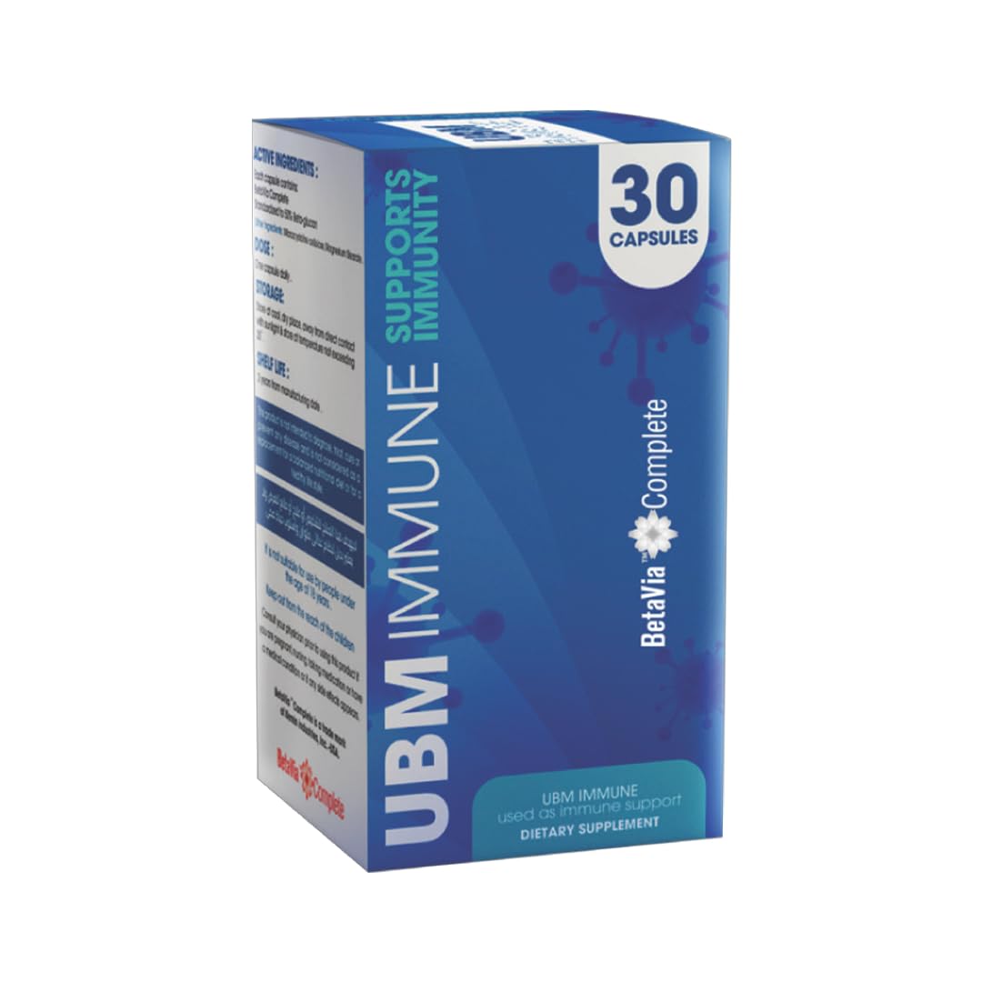 UBM IMMUNE - Immune Boost with Beta 1,3 Glucan Patent - Natural Dietary Supplement - 30 Capsules - For Adults