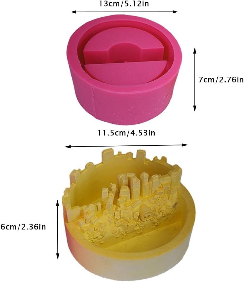 Creative Round Planter Silicone Cement Gypsum Mold DIY Concrete Ceramic Flower Pot Mold Micro Landscape Home Garden Decor