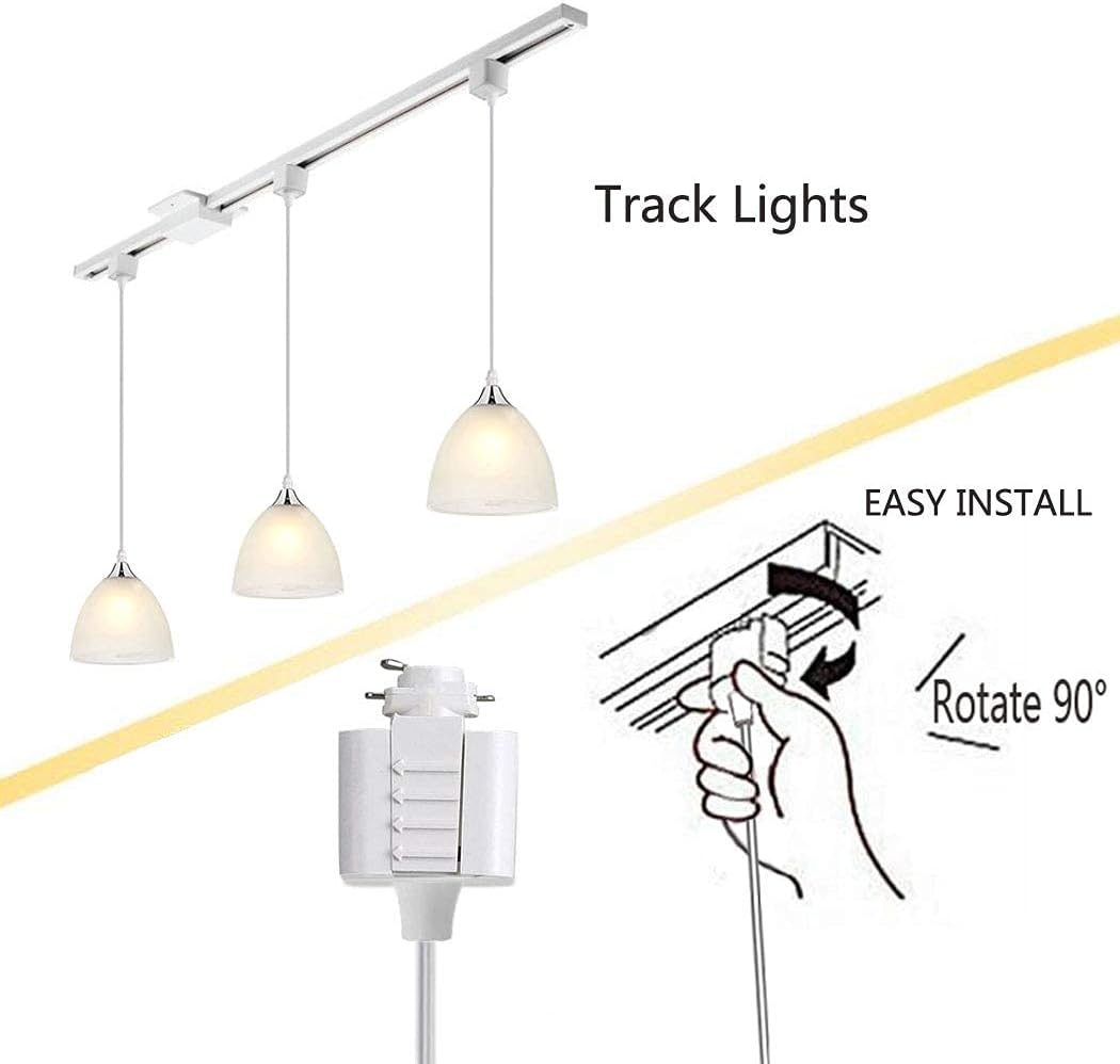 Kiven H-Type Track Pendant Lighting with Frosted White Finish Glass Shade, Dimmable Track Mount Pendant Lighting Fixtures for Kitchen Island Restaurant Kitchen Sink, 3 Lights,39.4in