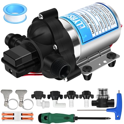Image of 2026 Upgraded 2088-554-144 /2088-403-144 RV Fresh Water Pump,12V 3.5GPM Self-Priming Diaphragm Water Pump,45PSI,Includes Pressure Switch and Detachable Filters,No Noise, for RV, Marine, Yacht, Caravan