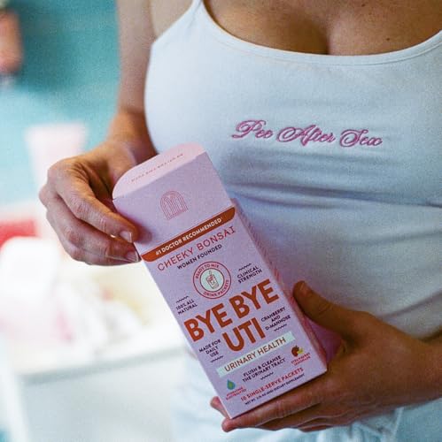 Image of Cheeky Bonsai Bye Bye UTI Drink Mix, D-Mannose & Cranberry, 10 Packets | Urinary Health Support, Electrolyte Hydration, Vitamin C & B6, Strawberry Lemonade Flavor