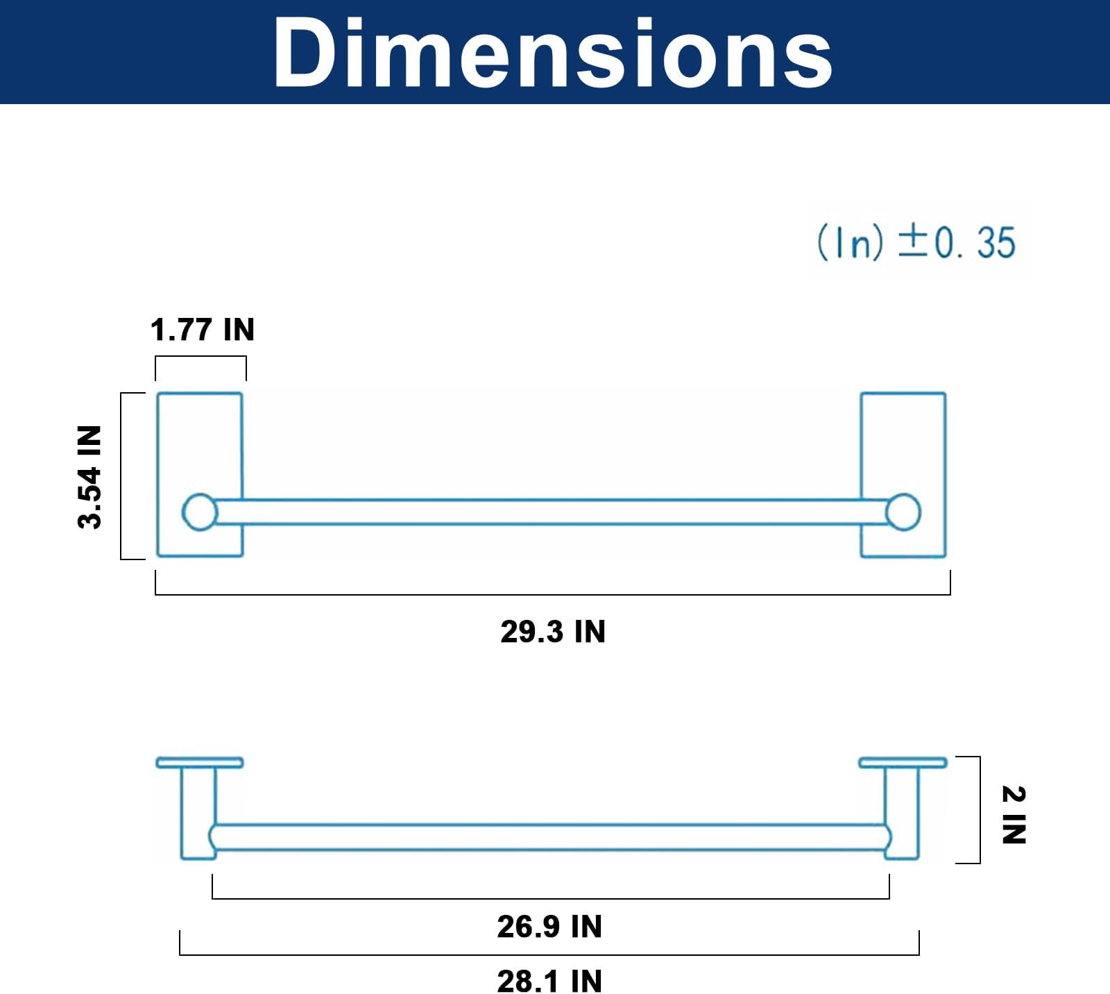NearMoon Self Adhesive Bathroom Towel Bar- Stainless Steel Bath Wall Shelf Rack Hanging Towel Stick On Sticky Hanger Contemporary Style, NO Drilling (1 Pack, Brushed Gold, 27-Inch Towel Rack)
