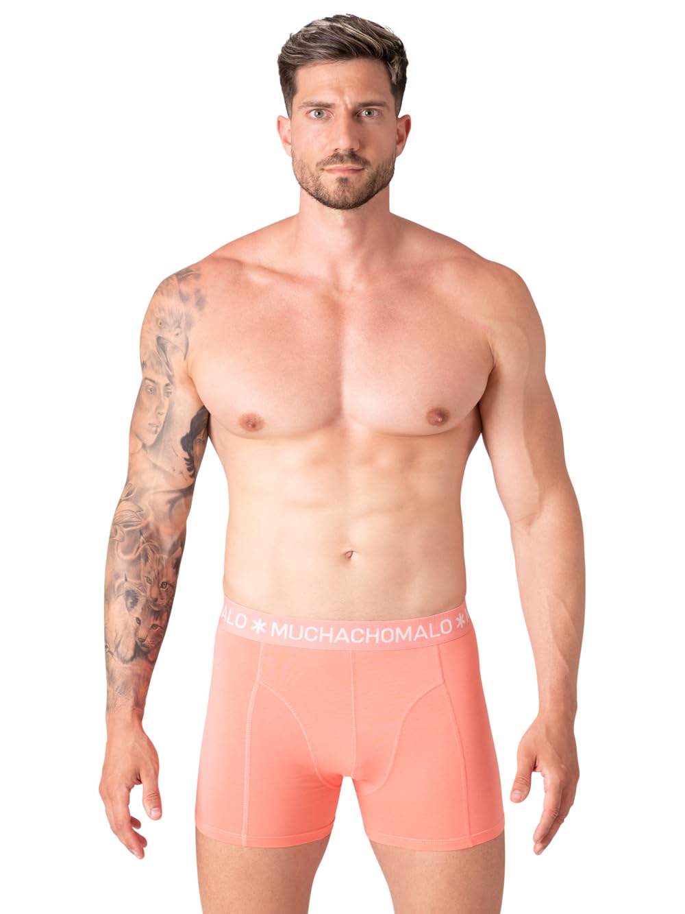 Muchachomalo Hombre Bóxer 6-Pack, Liso, Algodón, Cinturilla Elástica