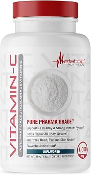 Metabolic Nutrition Vitamin C, 1000mg, Pure Pharma Grade, High Absorption Ascorbic Acid 100 g