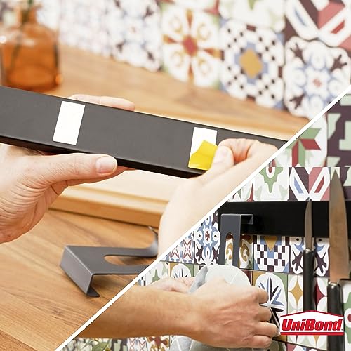 Image of Unibond No More Nails,Translucent & Removable Adhesive Strips, Double Sided, For Hanging Photo Frames, Hooks, Car Number Plate, Up To 2Kg, DIY, Fast & Easy Mounting Pack Of 10, 9.5 Cm, Multicolour