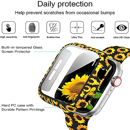 8 Pack Case Compatible For Apple Watch Se Series 6 5 4 3 2 44Mm 40Mm 42/38Mm Hard Pc Flowers Case With Tempered Glass Smartwatch Screen Protectors Full Protective Cover For Women Girl (8Pack, 40Mm) #TOP5