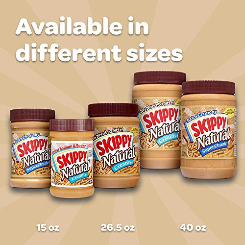 Skippy Natural Creamy Peanut Butter Spread, 15 Ounce (Pack Of 8) #TOP5