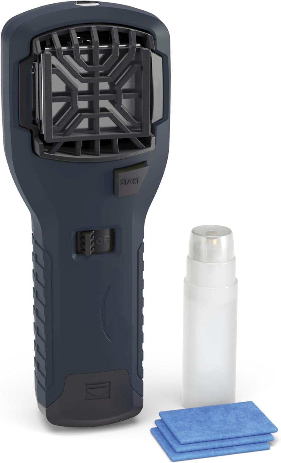 Repellente Antizanzare Portatile per Esterno, Protezione 21 m², Include una Ricarica da 12 ore + 3 Piastrine, Blu Notte