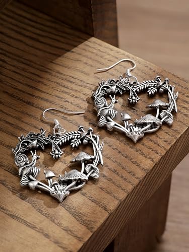 HAQUIL Vintage Nature Mushroom Dangle Drop Earrings, Mushroom Jewelry Gift for Women2