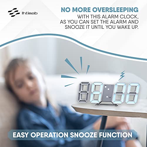 3D Led Wall Clock With 12/24 Hour Time/Date Display Nightlight Alarm Durable Clock For Bedroom Aesthetic Or Office - 9 Inhces #TOP5