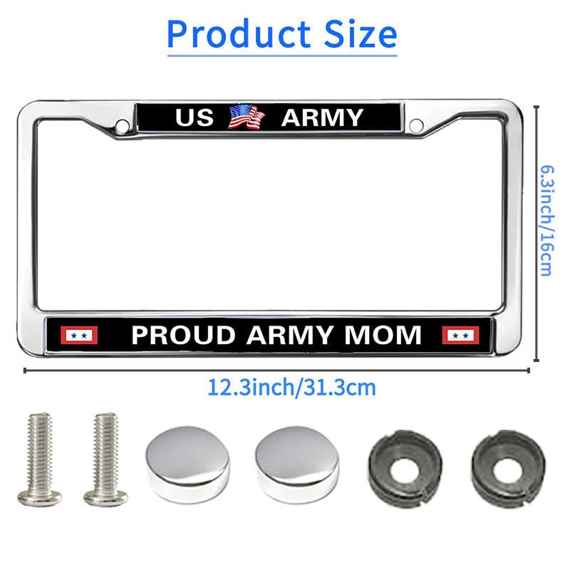 Image of Proud Army Mom Easy Installation License Plate Frame US Flag Army License Plate Frame Inspirational for Thanksgiving