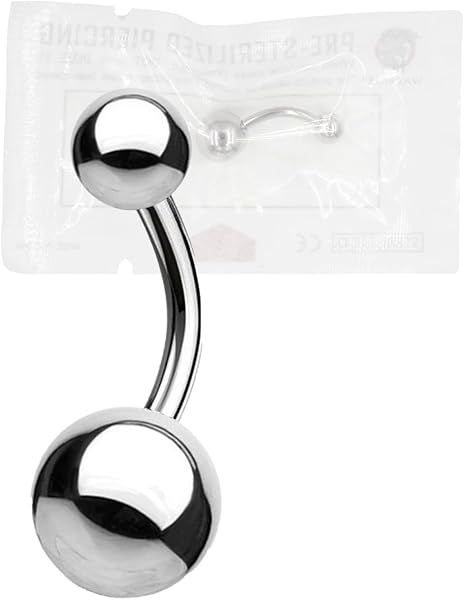 WARRIOR Piercing Ombelico STERILE Acciaio Chirurgico 316 L a Banana Classico Basic - 1