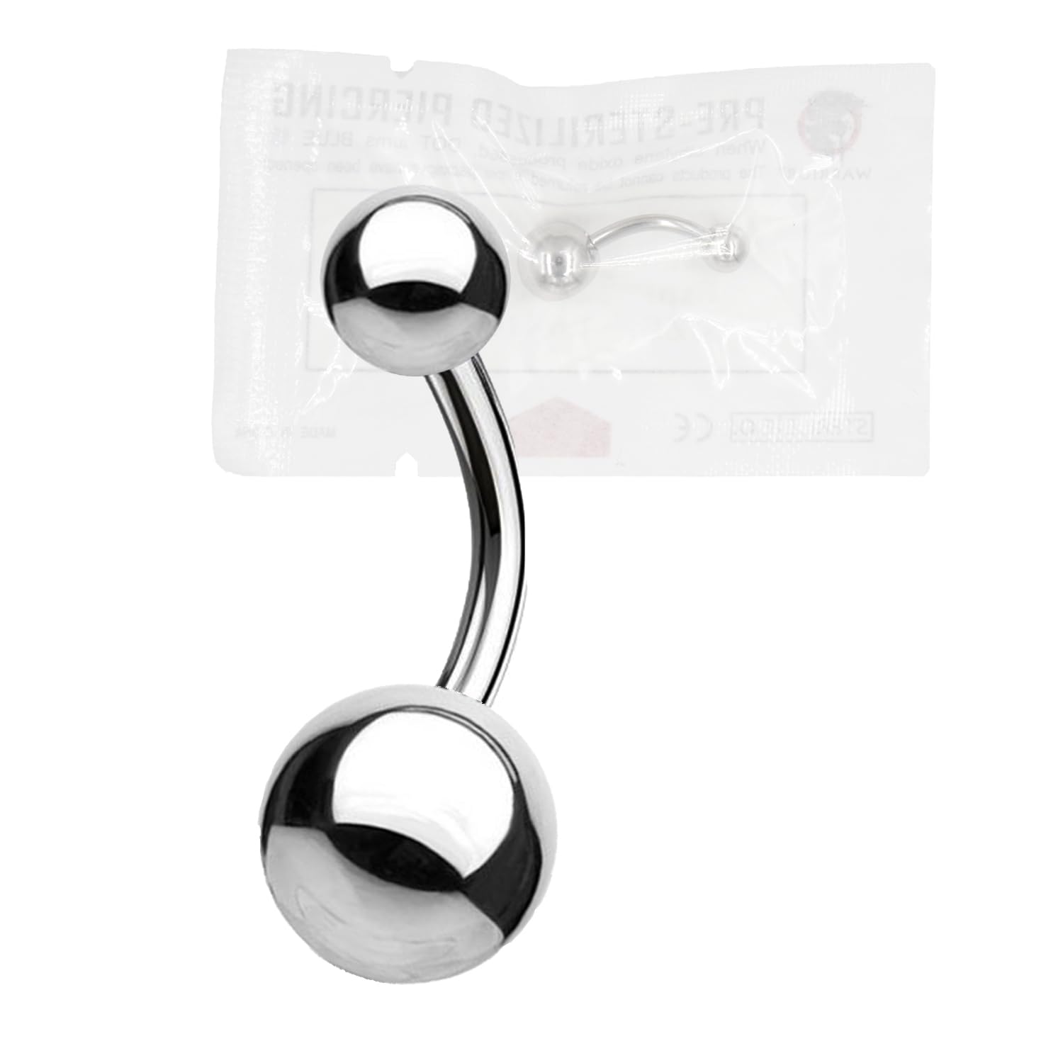 WARRIOR Piercing Ombligo ESTÉRIL Acero Quirúrgico 316 L Banana Classic Basic